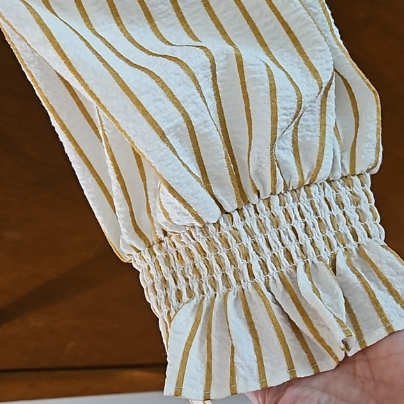 **Clearance** Calvin Klein striped, Tie-Neck Dress - Picture 4 of 9